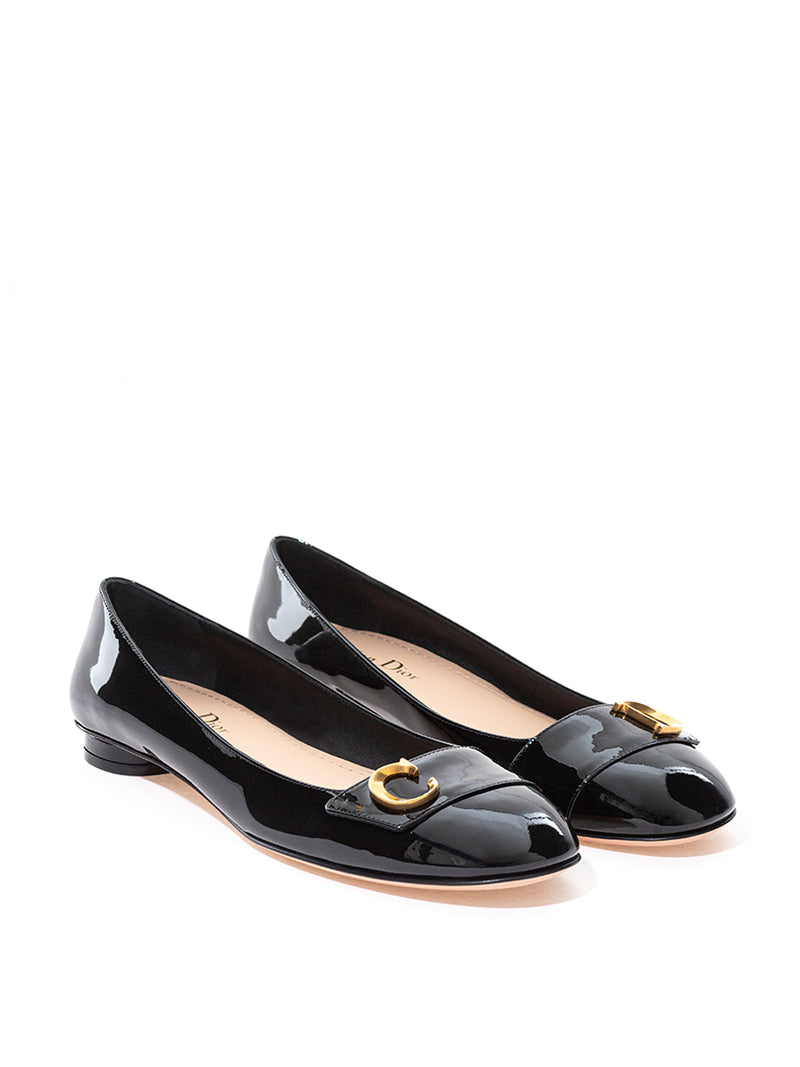 Ballerina Black Patent Leather 'C'est Dior' Shoes