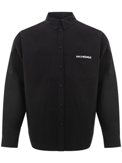 Black Oversized Shirt with Logo