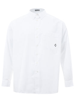 White Popeline Cotton Shirt with Logo