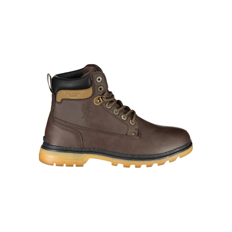 Brown Polyester Boot