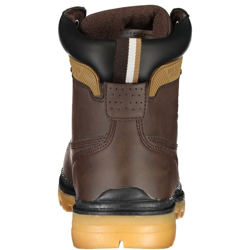 Brown Polyester Boot