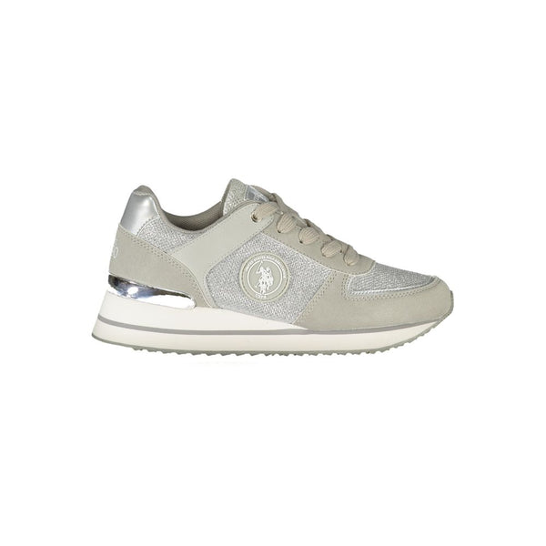 Silver Polyester Sneaker