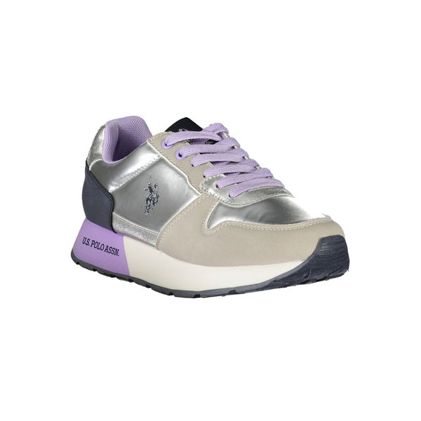 Silver Polyester Sneaker