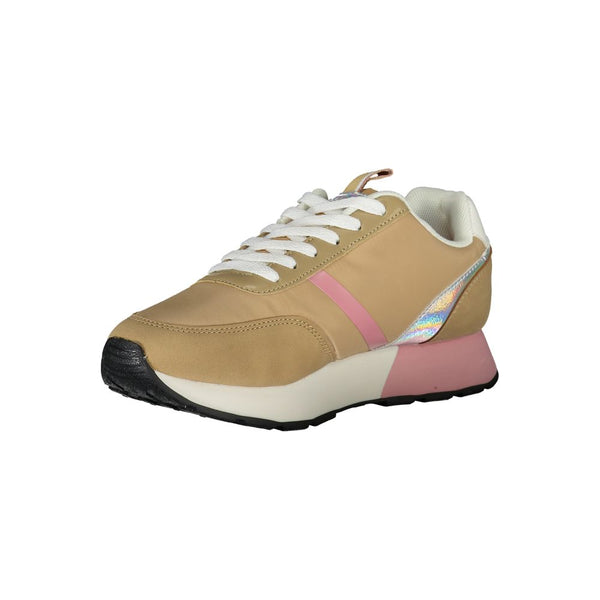 Beige Polyester Sneaker