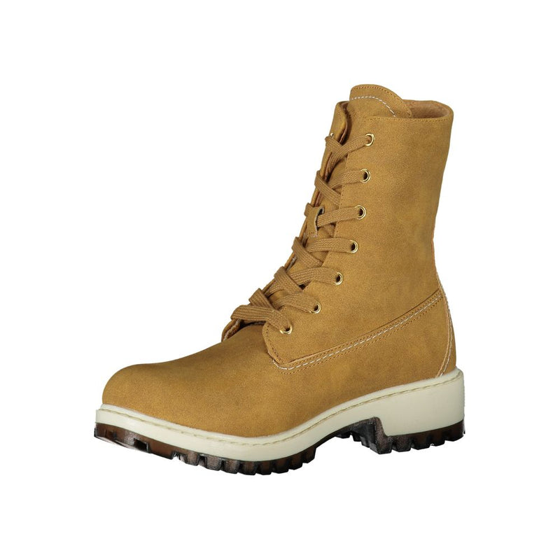 Brown Polyester Boot