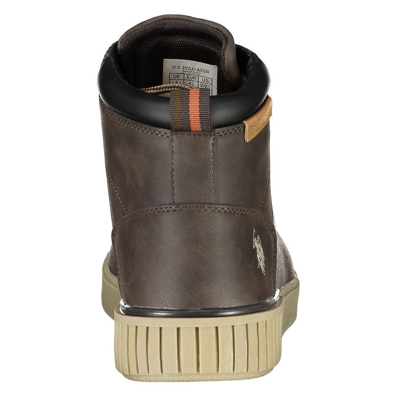 Brown Polyester Boot