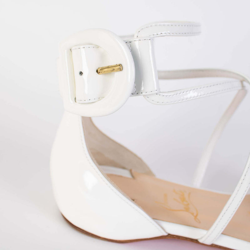 Chrisitan Loboutin Choca White Leather Sandals