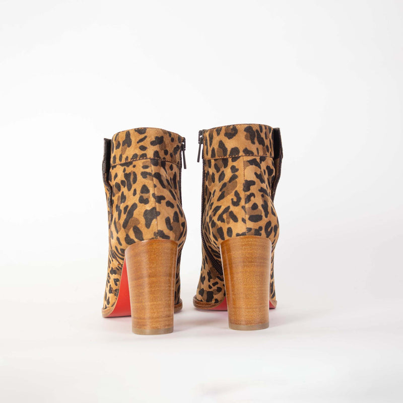 Chrisitan Loboutin Leopard Print Suede Ankle Boots