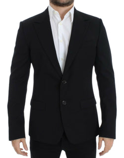 Black wool slim fit blazer