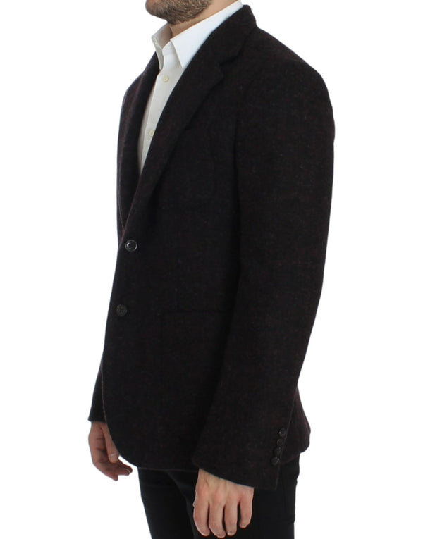 Bordeaux alpaga two button blazer