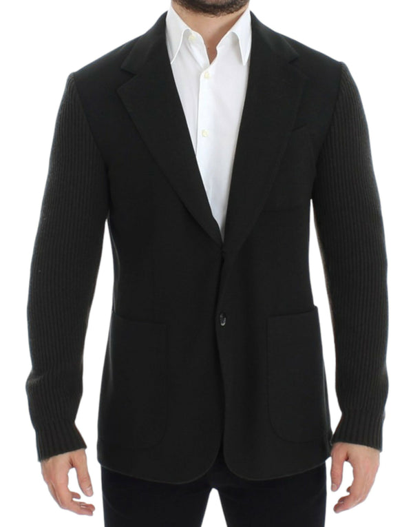 Green cashmere two button blazer