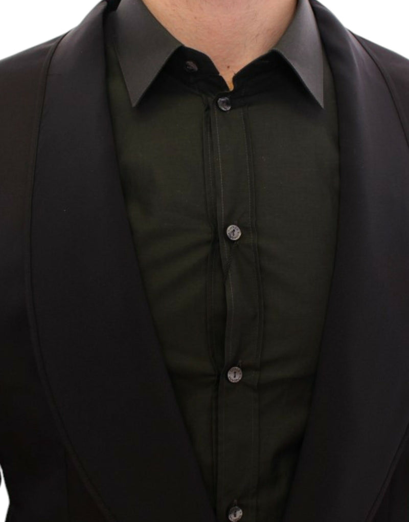 Black silk slim fit blazer