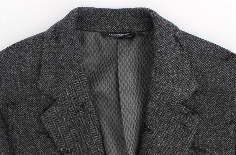 Gray wool two button blazer