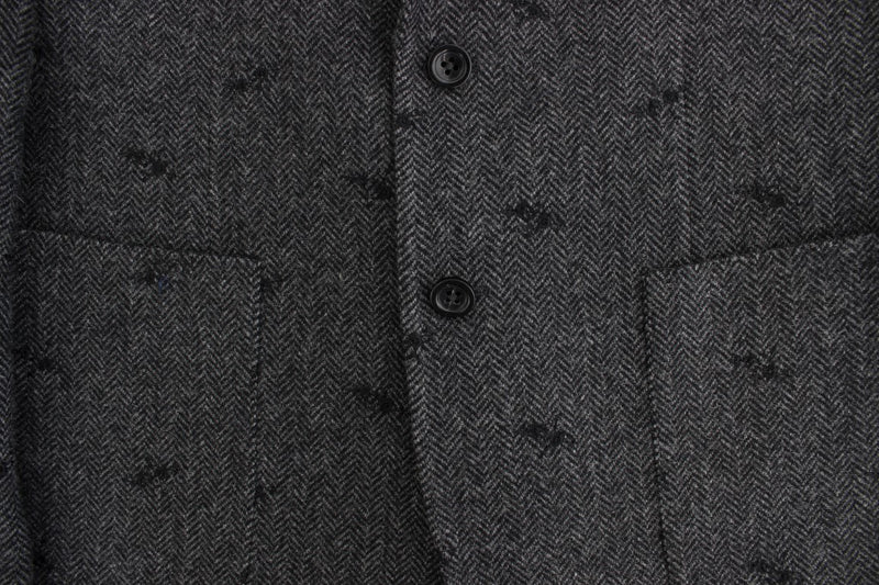 Gray wool two button blazer