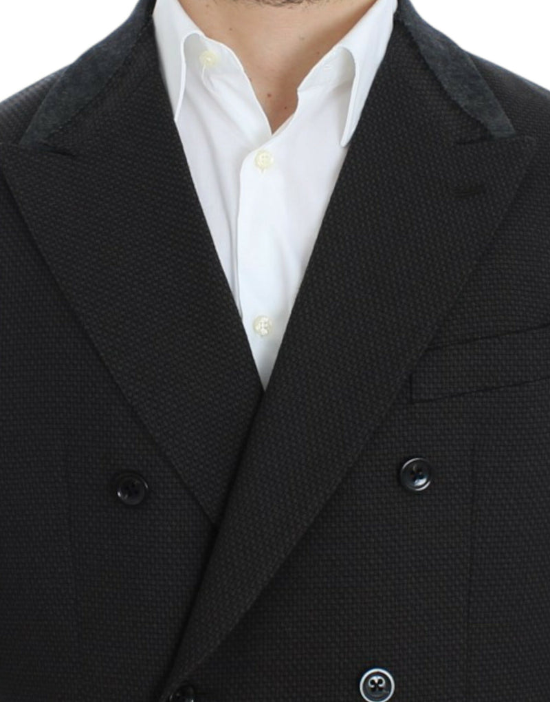 Brown wool slim fit blazer