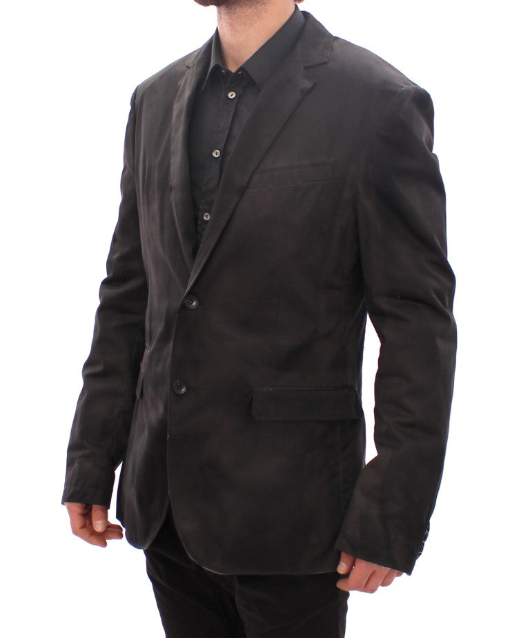 Black wash two button blazer