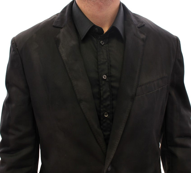 Black wash two button blazer