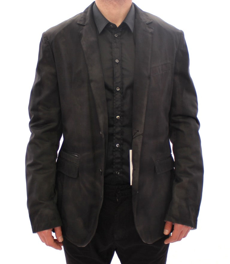 Black wash two button blazer