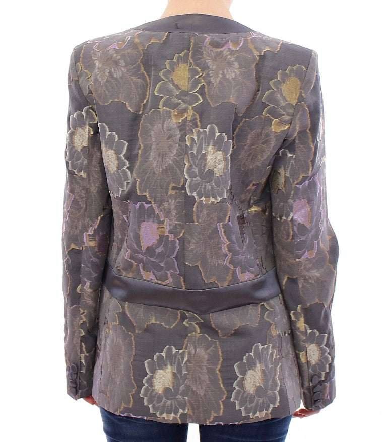 Multicolor Silk Floral Cotton Blazer