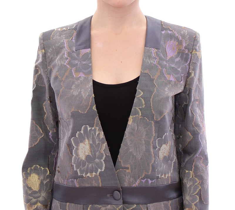 Multicolor Silk Floral Cotton Blazer