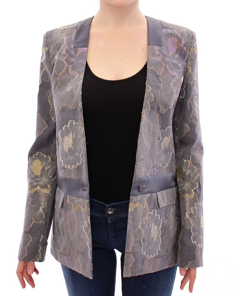 Multicolor Silk Floral Cotton Blazer