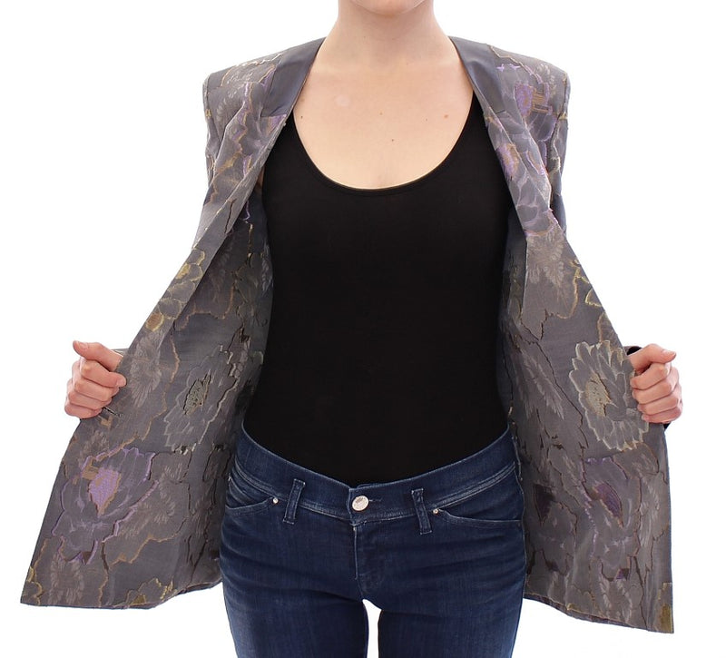 Multicolor Silk Floral Cotton Blazer