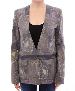 Multicolor Silk Floral Cotton Blazer