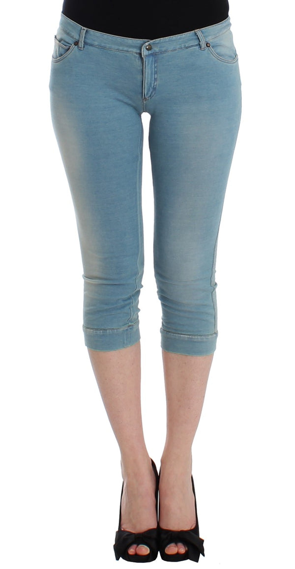 Blue Capri Pants Cropped Jeans