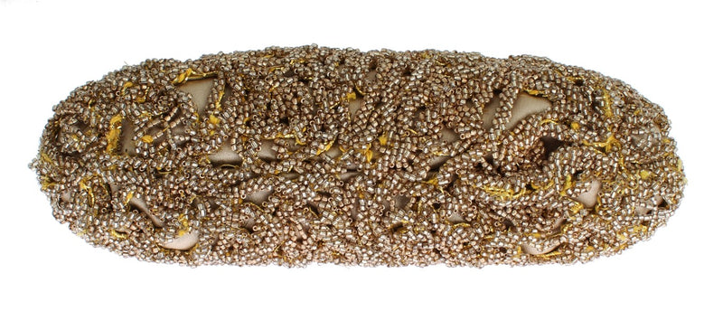 Gold sequined MISS DEA clutch bag