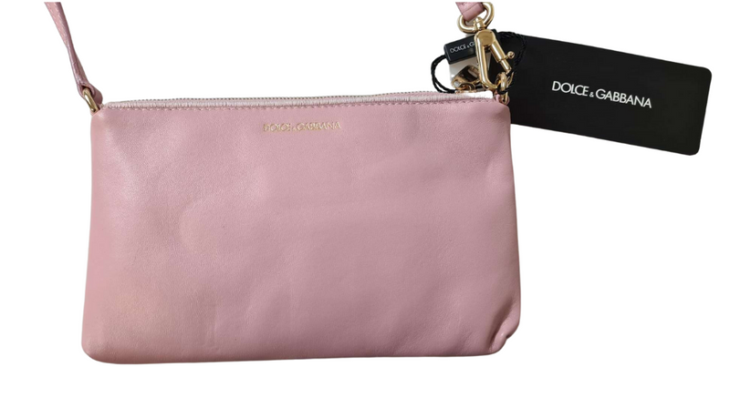 Pink Cutout Shoulder Mini Cross Body Leather Purse