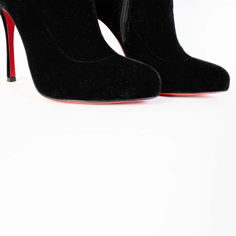 Christian Louboutin Black Velvet High Boots