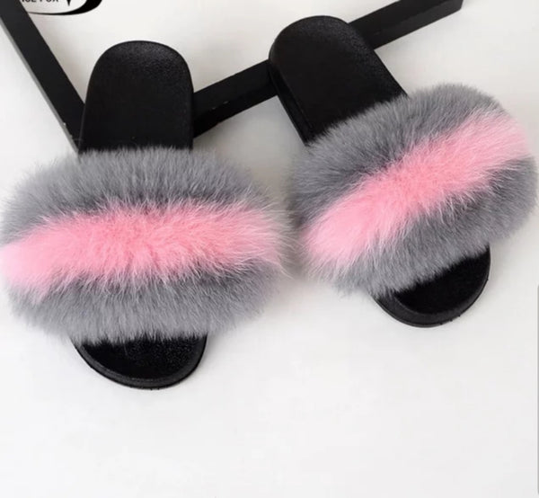 New Women's fashion Comfortable Real Fur Slippers Indoor Outdoor Classic Slipper