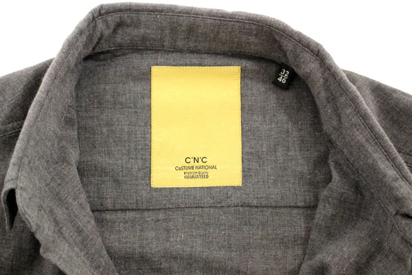 Gray cotton slim fit shirt