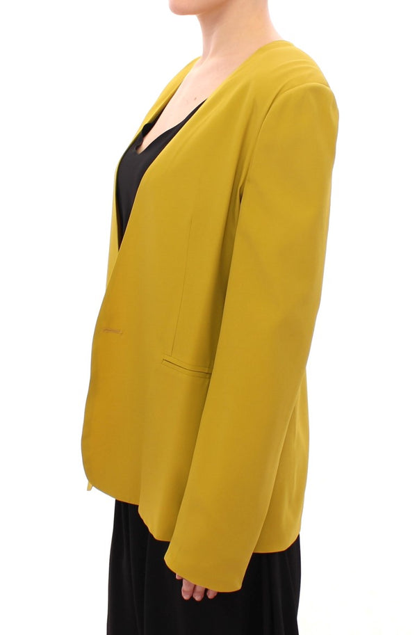 Mustard Yellow Silk Blazer Jacket