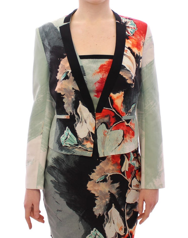 Multicolor Short Floral Blazer Jacket