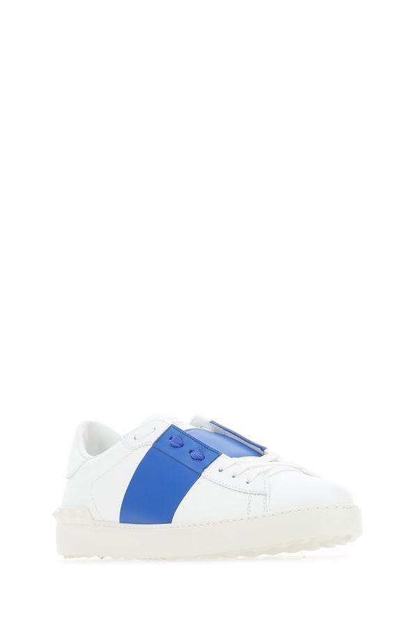 White Calf Leather Open Sneakers