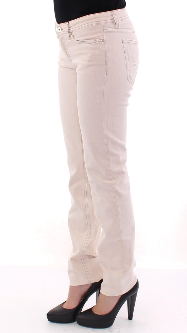 Beige CUTE Cotton Regular Fit Jeans Pants