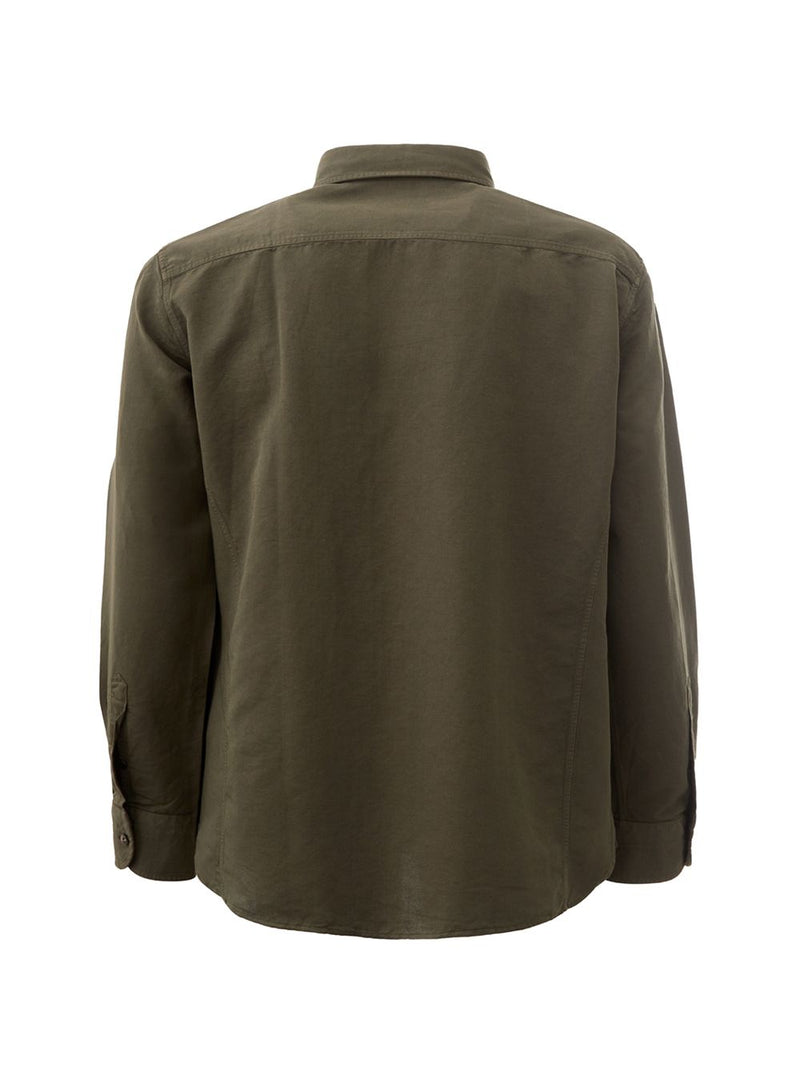 Linen Blend Regular Fit Shirt in Green