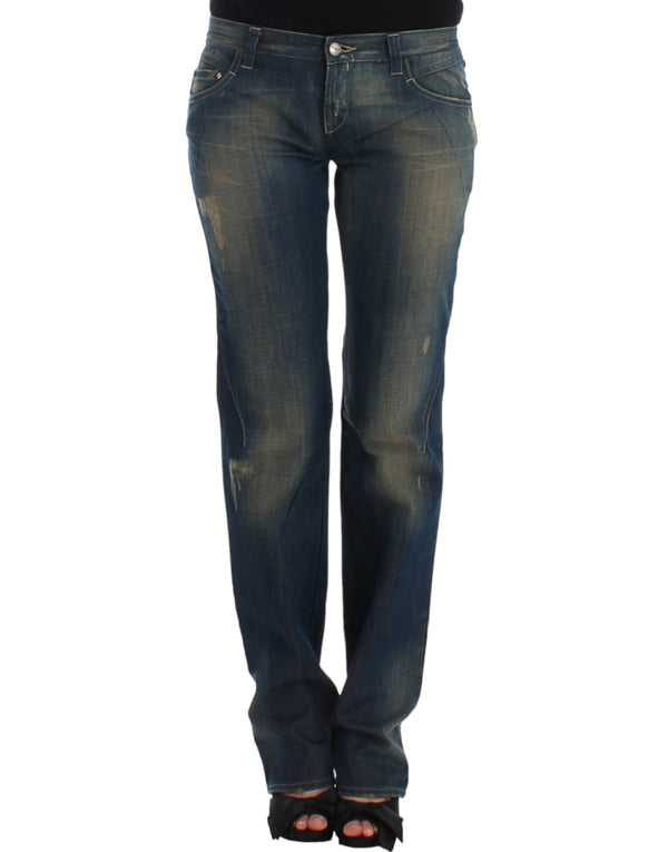 Blue straight leg jeans