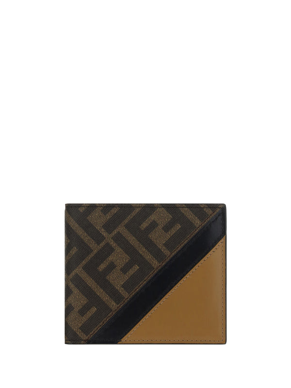 Fabric and Leather Brown Bifold Wallet