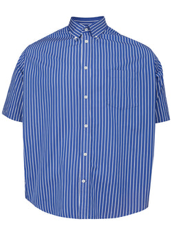 Blue Striped Shirt with Logo