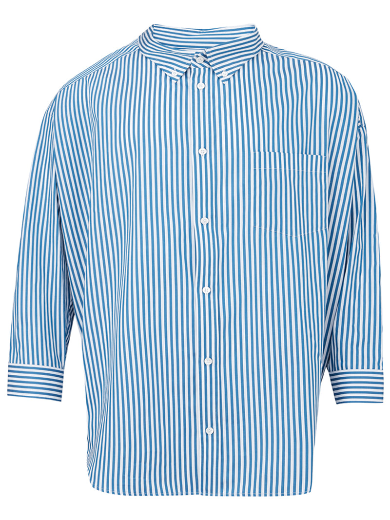 Blue Striped Over Fit Shirt