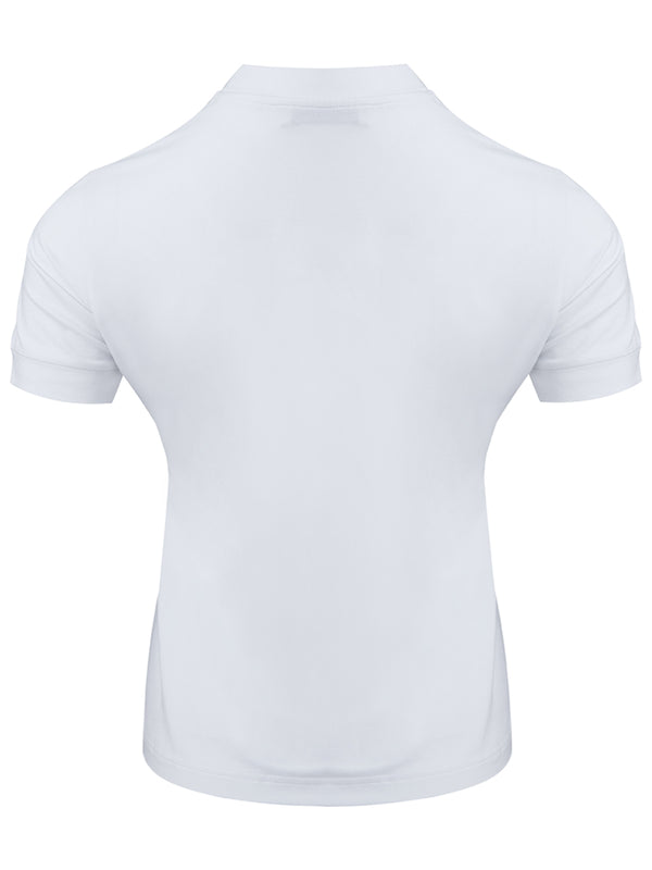 White Viscose T-Shirt with Black Logo