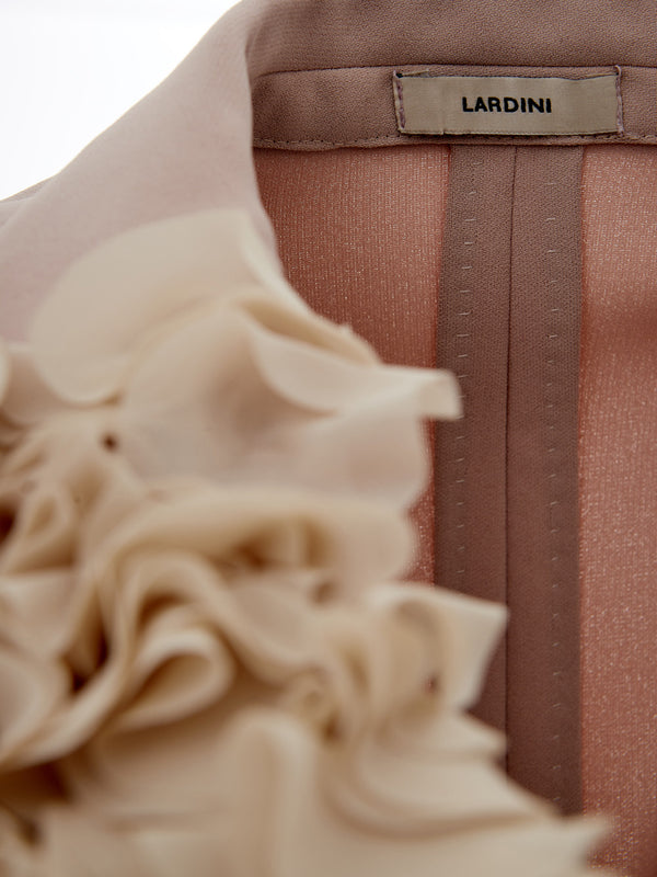 Light Pink Double Breast Ruffle Jacket