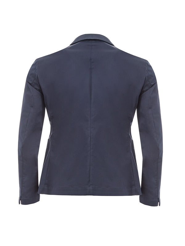 Blue Two Bottons Cotton Jacket