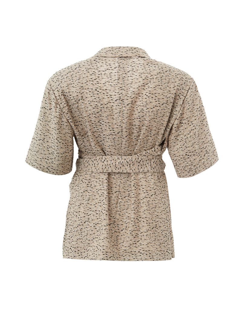 Beige Linen Dressing Gown Jacket