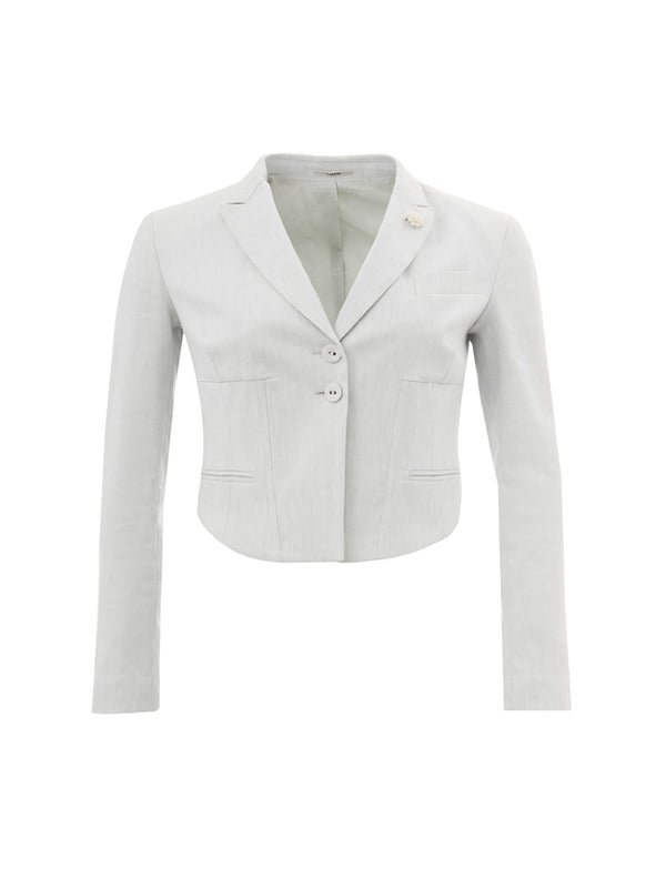 Grey Linen Bolero Jacket