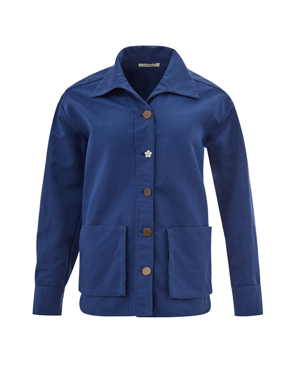 Blue Cotton Jacket 'shirt' Style