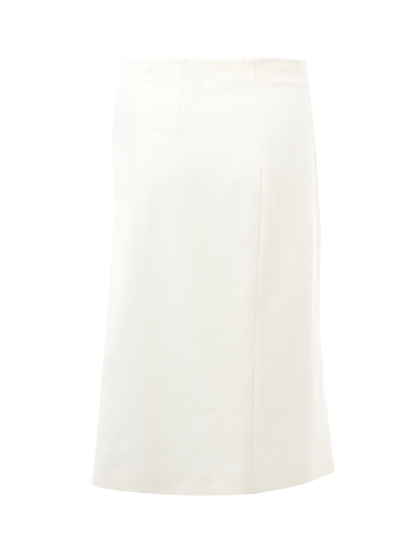 White Viscose Pencil Skirt