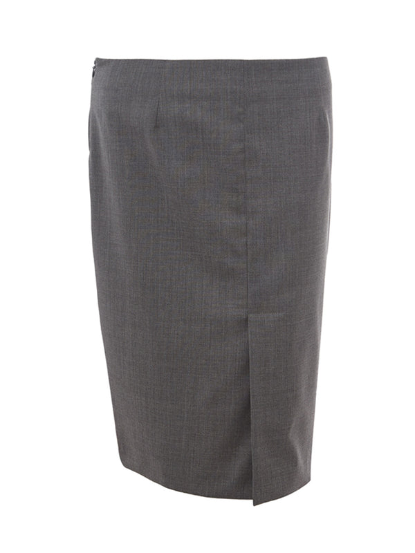 Grey Wool Pencil Skirt